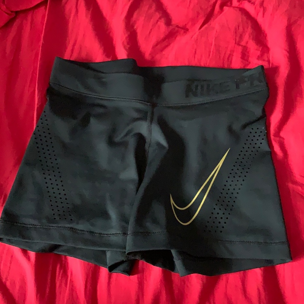 COPY - Nike Pro Shorts (black with gold logo) (rare)
